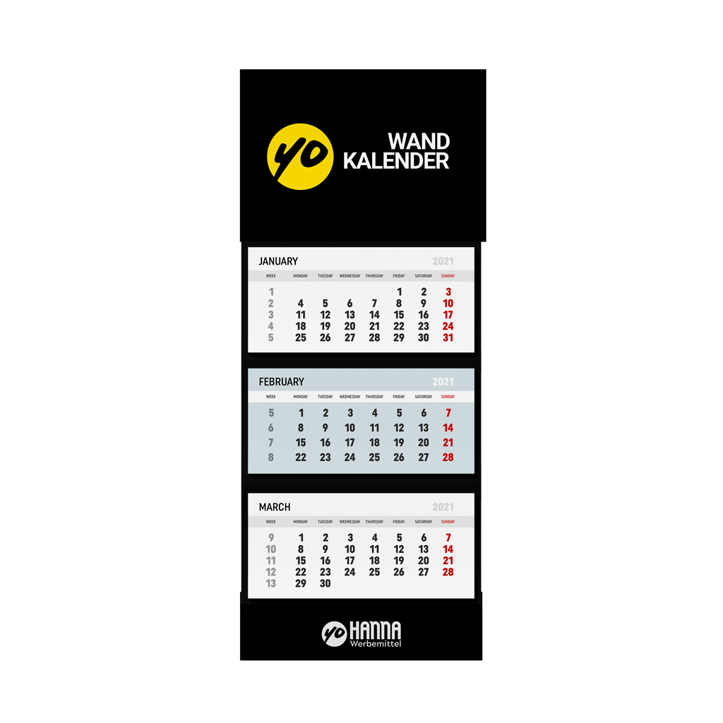 Wand Kalender für individuellen Druck